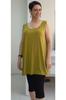 Женская футболка большого размера оливкового цвета (Масло зеленое) Футболка из вискозы и чесаного хлопка с толстыми бретелями