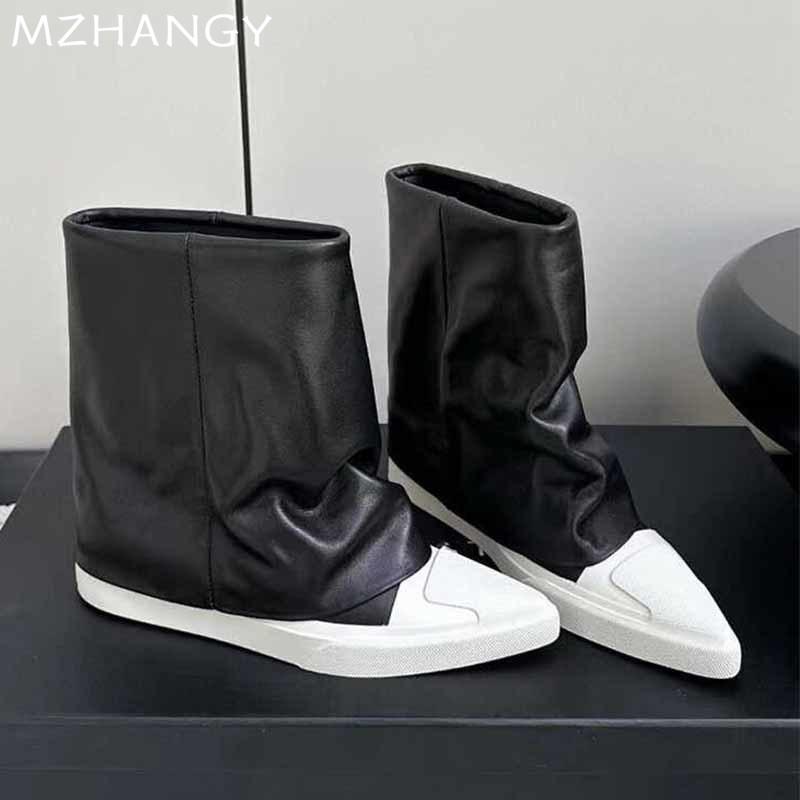 Мода остроносые балетки женские ботильоны дизайнерская мода кожаные туфли женские 2024 тренд зимние прогулки повседневные челси ботинки женские