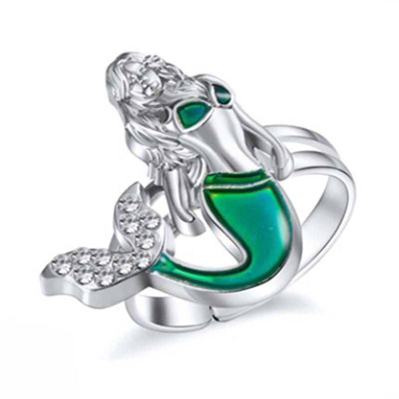 Модное кольцо-хамелеон с черепаховым узором, меняющее цвет, регулируемое, чувствительное к температуре эмоций, ювелирный подарок, 1 шт.