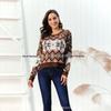 2026 European Plus Size Women's Snowflake Pullover - Autumn Winter Christmas Round Neck Sweater