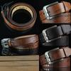 New Genuine Leather Men's Belt Luxury High Quality Classic Buckle Business Cowboy Vintage Waistband Alloy Belts