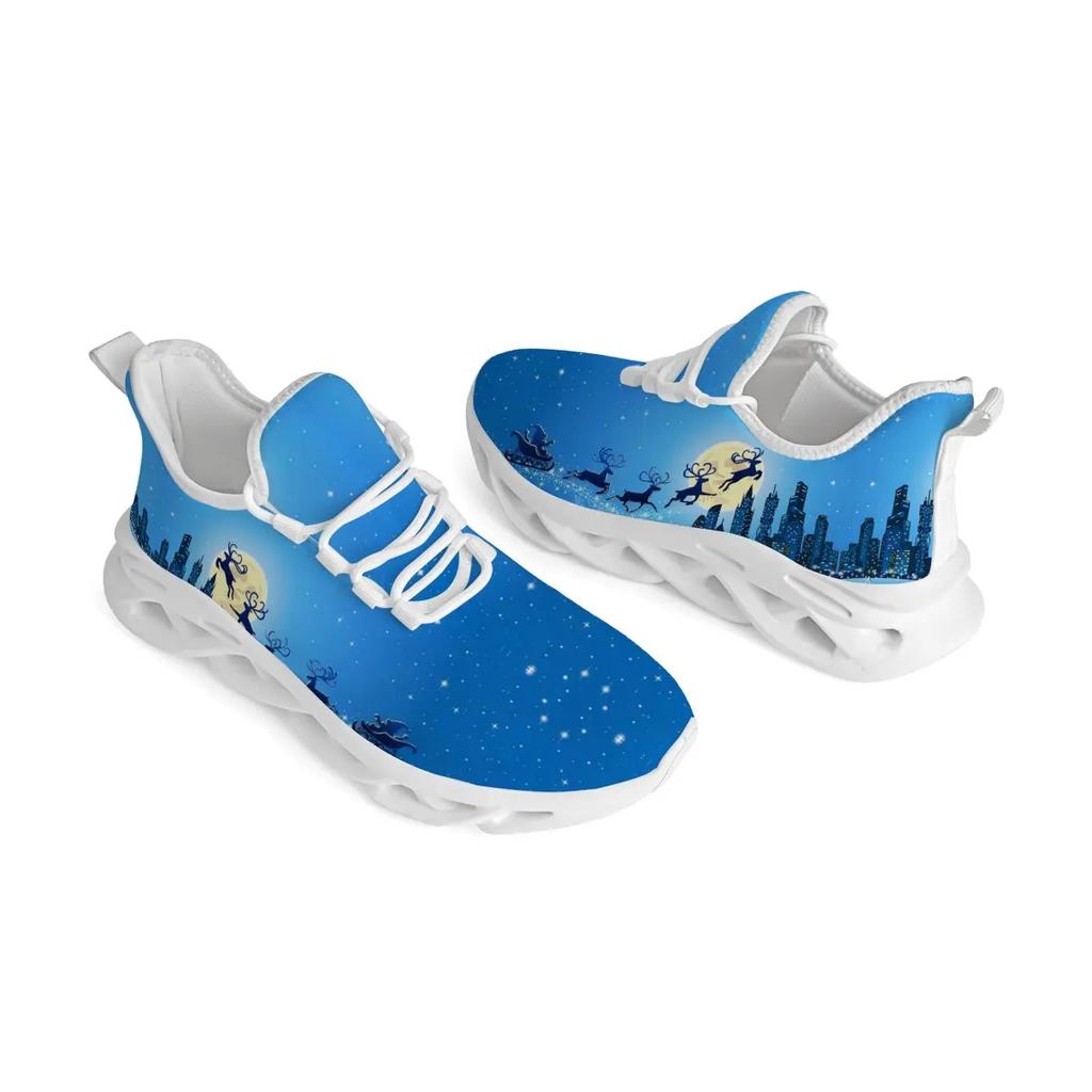 Men's Sneakers Casual Flats Women's Shoes Lace Up Men Christmas Shoes Mesh Breathable Tennis Sports Shoe Athletic Male Sneakers