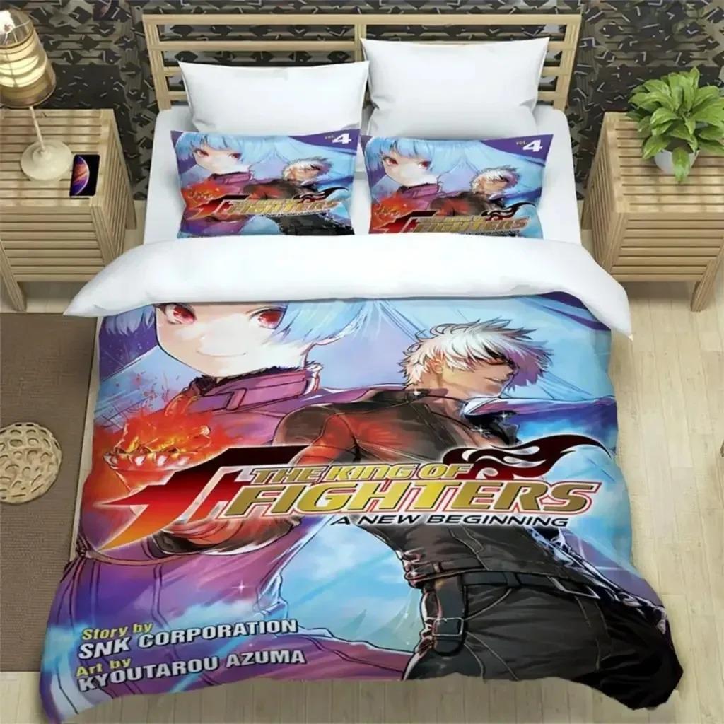 KOF Anime Art Print Bedding Set For Bedroom Soft Modern Bedspreads Comefortable Kids Duvet Cover Quilt Cover And Pillowcase