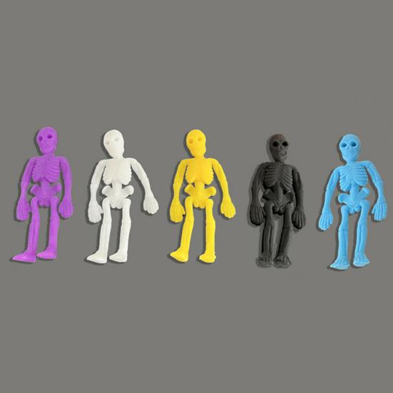 4 шт. игрушки-скелеты яркий цвет легкий без запаха экологически чистые эластичные декомпрессионные игрушки на Хэллоуин для детей