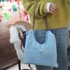 Street Style Vintage Handbag Shoulder Bag Simple Tote Bag Fashionable Denim Canvas Bag Outdoor