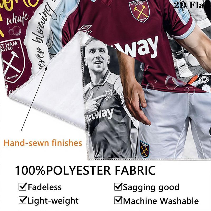 West Ham United Wall Hanging Printed Fabric Blanket Decorative Tapestries for Bedroom Living Room Home Decor