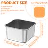 4Pcs Stainless Steel Snack Salad Box with Silicone Lid 2/6oz Leakproof Portable Stackable Sauce Container Dressing Food Storage