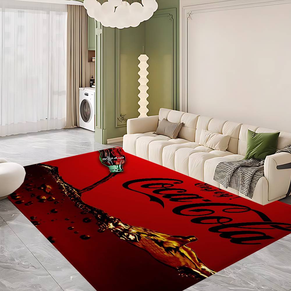 Коврик для двери C-Coca logo C-Cola Моющийся Нескользящий Коврик для зоны гостиной, дивана, стульев Кухонный коврик для двери Ковер