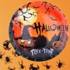 Candy basket, candy bag, orange, pumpkin pattern, with handle, Halloween decoration, 30x17x17