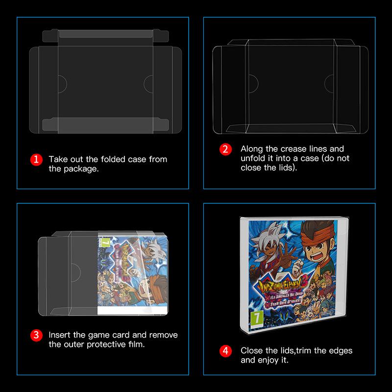 Transparent PET Protective Case for US 3DS Game Cards