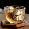 110 мл Китайская чашка для чая Золотой Дракон Благоприятное Облако Расписанная золотом Мастер-чашка Кристально Прозрачное Стекло Дзен Кунг-фу Чайная Пиала