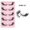 European and American Fox-Style Cat Eye Thick Synthetic False Eyelashes - 5 Pairs