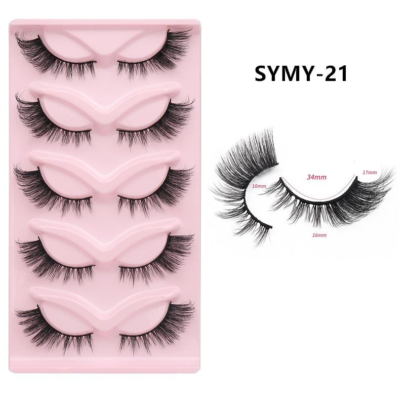 European and American Fox-Style Cat Eye Thick Synthetic False Eyelashes - 5 Pairs