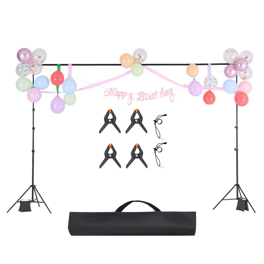 VEVOR Backdrop Stand, 10 x 10 ft Adjustable Photo Backdrop Stand Kit, Portable Background Backdrop Stand with 4 Crossbars
