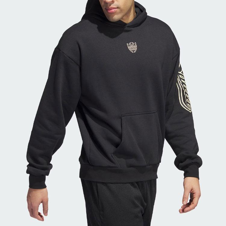 adidas ДОН. Выберите толстовка с капюшоном с буквенным узором и принтом Mitchell Basketball Sports Hoodie Мужские толстовки с капюшоном черного цвета IJ0273