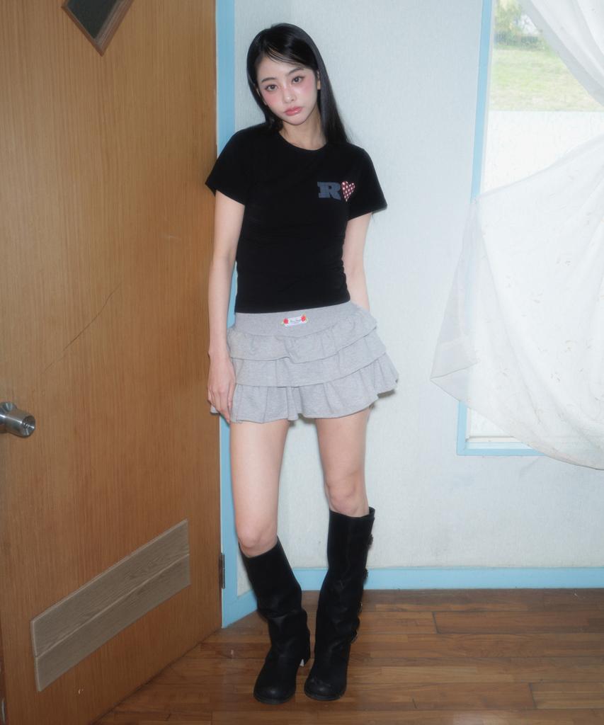 ROSEFRANTZ Dot Heart Cotton T-Shirt [Black]