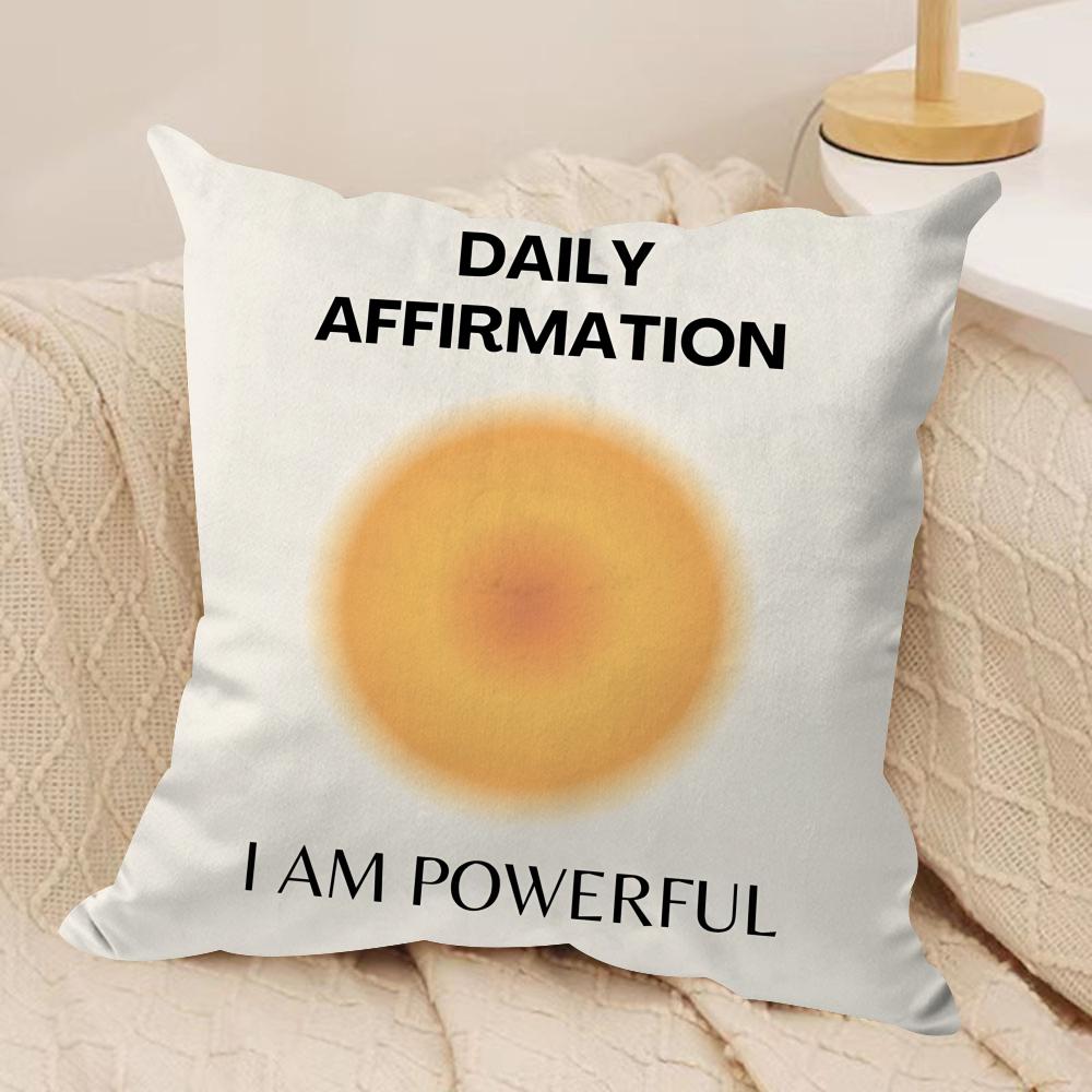 Daily Affirmations Cushion Cover Soft Plush Throw Pillow Cover DoubleSided Printed Cushion Case Cozy Sofa Home Decor