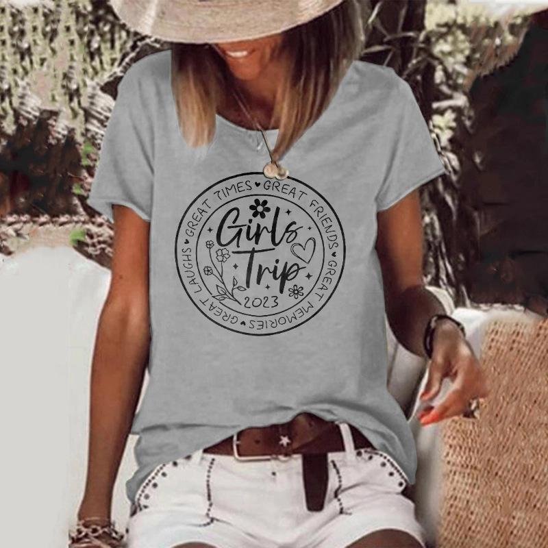 Футболка Shiying с круглым вырезом, женская, вельветовая, с принтом текста