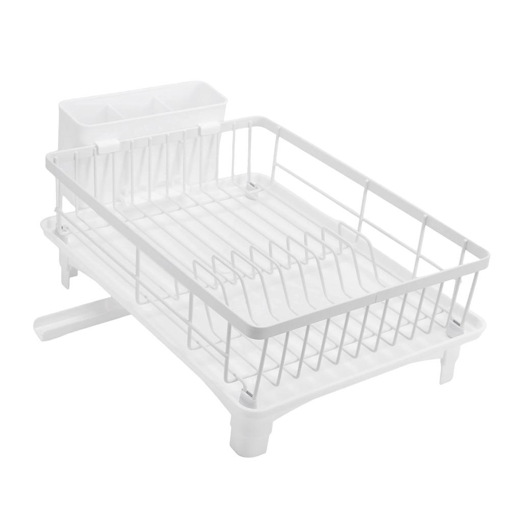 Iron Dish Drying Rack White/Black Utensil Dish Rack Stylish Kitchen Dish Rack Countertop Storage