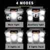 LED Strong Light Five Head Airplane Head Wearable Riding Light Outdoor Camping Fishing Headlight Long Endurance 4 Illumination Modes