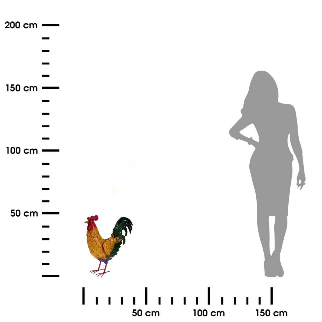Metalowa Dekoracja Ogrodowa Kolorowy Kogut 45 Cm