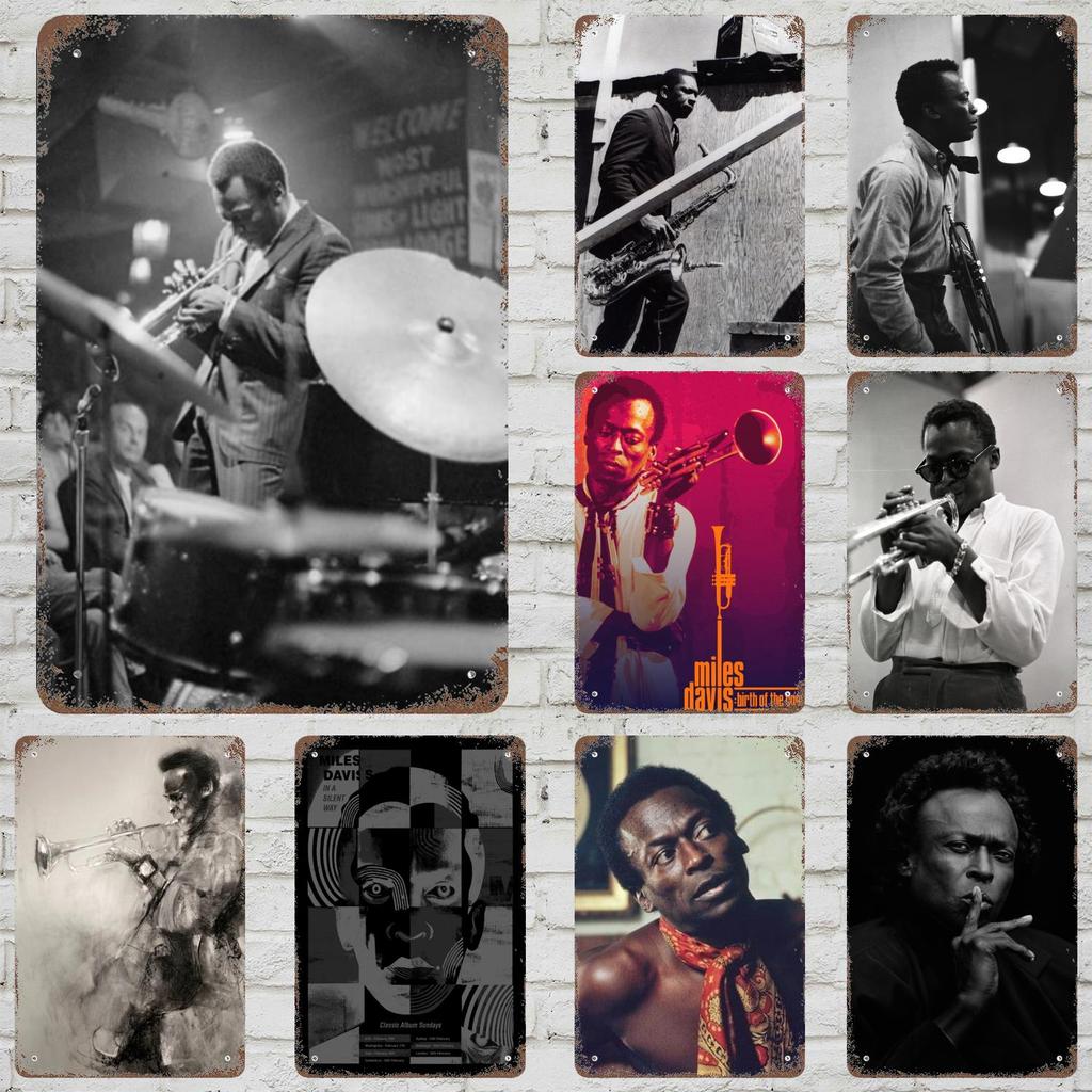 Miles Davis Vintage Metal Tin Signs Posters Decor Retro Metal Plaque Wall Art Decor for Garage Bar