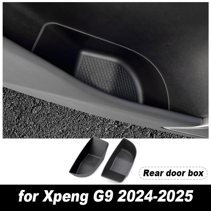 Car Central Storage Box for Xpeng G9 2022-2025 Cup Holder Dashboard Tray Organizer Tidying Black Interior Car Accessories TPE