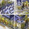 3D-металлический пазл Piececool Здание Юаньминъюань Металлический нано-пазл Сборный набор Клей не требуется Уровень сложности Средний Подходит для взрослых