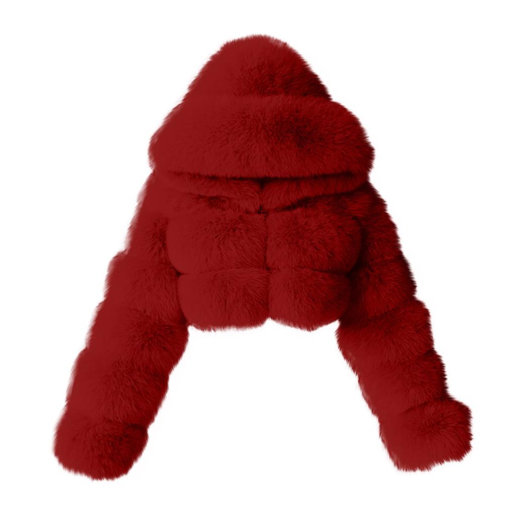 Женская модная куртка, однотонное плюшевое пальто с длинными рукавами и капюшоном