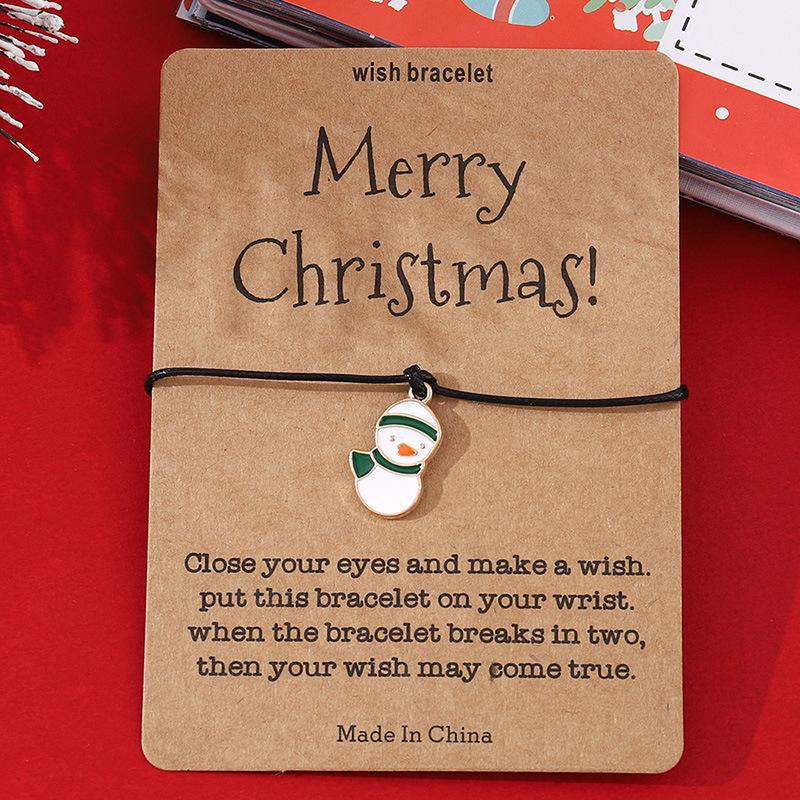 Модный рождественский браслет-открытка - Персонализированная черная веревка с креативным дизайном символа
