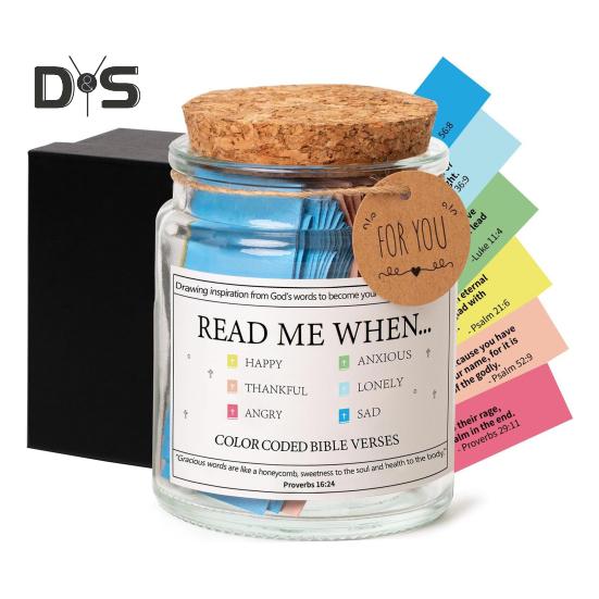 Банка со стихами из Библии. Прочитай меня, когда банка со стихами из Библии. Банка для ежедневной молитвы и надежды с 90 стихами. Христианские подарки для женщин и мужчин.