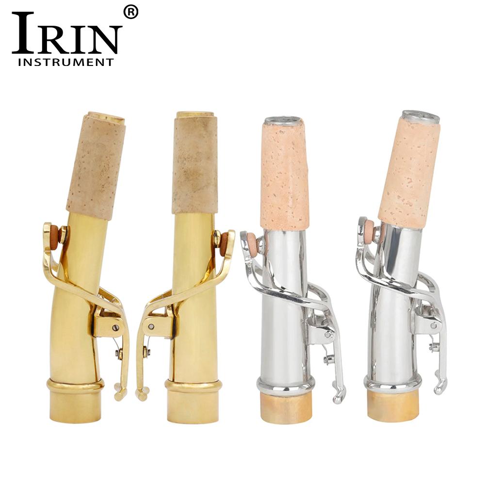 IRIN 2Pcs Bb Soprano Saxophone Neck Brass Sax Curved Neck Straight Neck Professional Woodwind Instrument Parts & Accessories