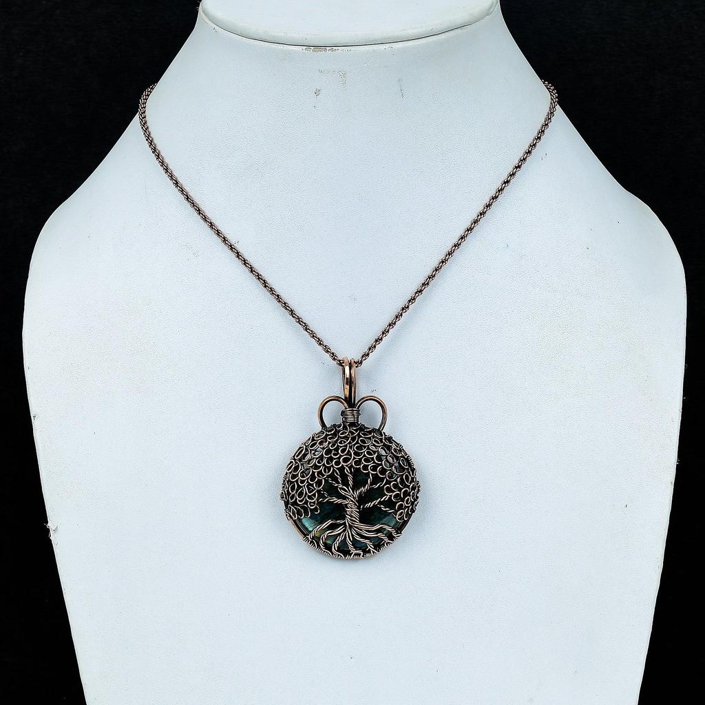 Tree Of Life Labradorite Pendant, 999 Copper Wire Wrap Pendant Gemstone Jewelry, Handmade Pendant Amazing Jewelry, Gift For Her