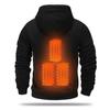 Men Heating Hoodie USB Charging Plus Size 3 Levels Temperature Adjustment Winter Top with Drawstring And Hood Thick Warm Solid Color Top