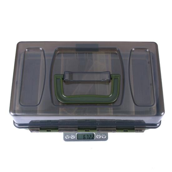 3-слойная коробка для рыболовных приманок с переносной ручкой, большая вместимость, прозрачная, прочная