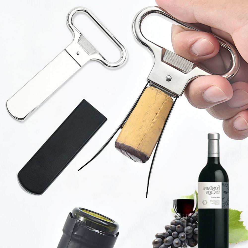 Cover Labor-saving Type Two-prong Kitchen Tool Corkscrew Wine Bottle Opener Wine Cork Puller Clip