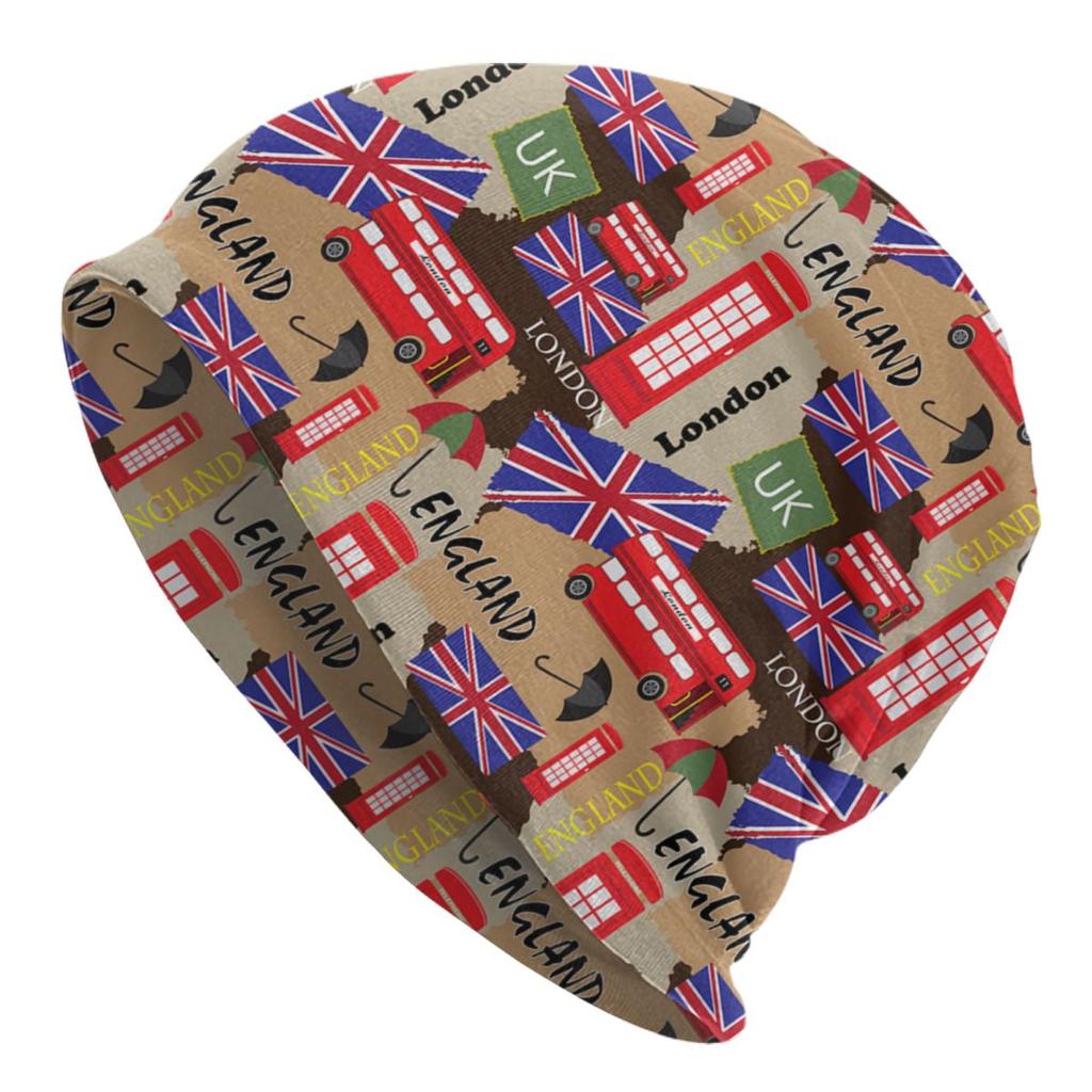 Великобритания, Лондон, британский символ, шляпа с капюшоном, вязаные шапки, унисекс, для женщин, унисекс, для взрослых, с флагом Соединенного Королевства, теплые зимние шапки с черепами, шапка