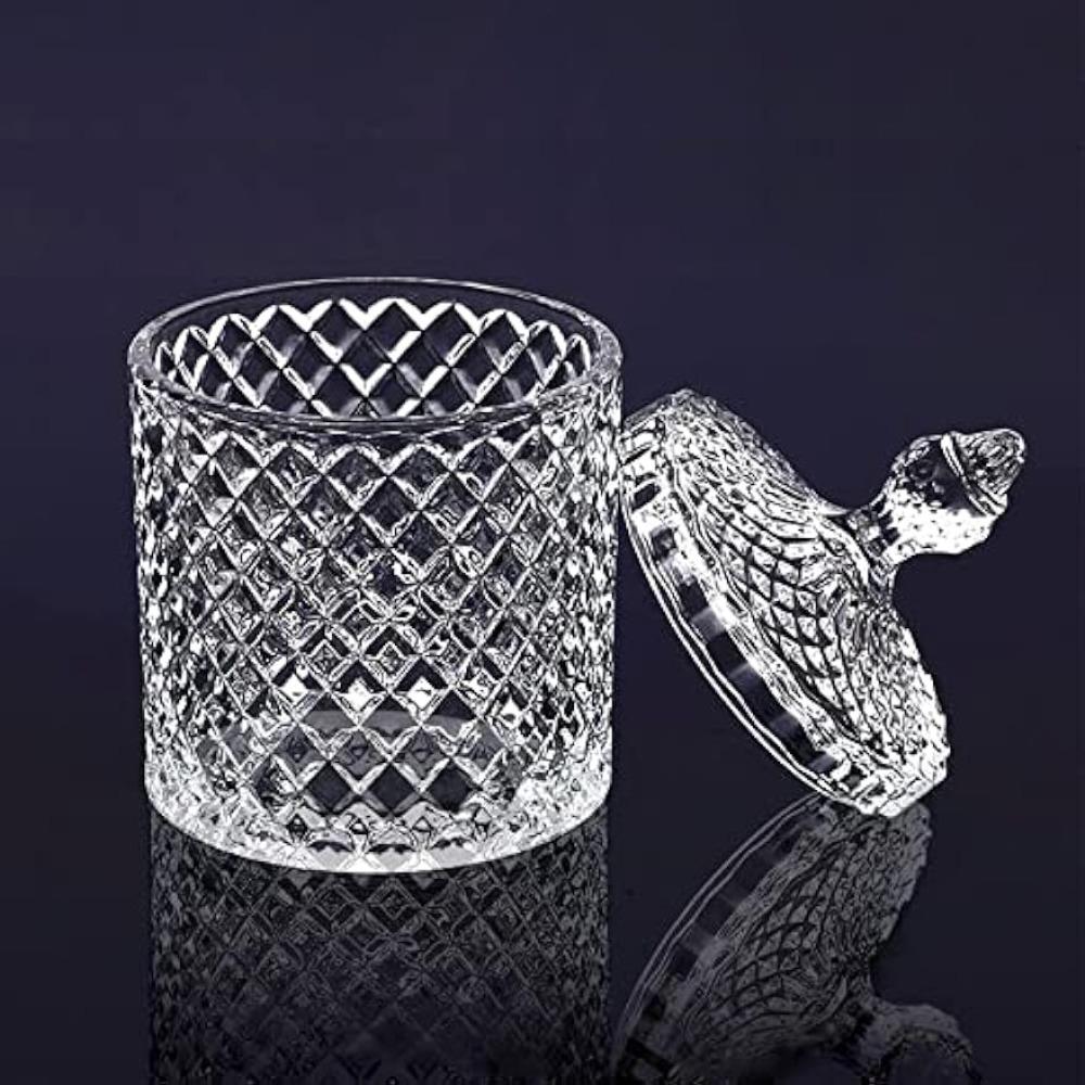 Glass Jar Candy Jar Yurt Roman Jar Tinkerbell Cover with Lid Glass Candle Holder Handmade DIY Candle Cups