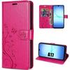 Protection Case - BOOLING - for Samsung Galaxy A17 4G/5G - Anti-Scratch PU Leather Fuchsia Floral Pattern