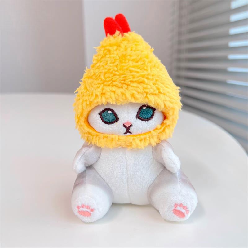 1PC Cute Shark Cat Fried Shrimp Cat Plush Doll Pendant Doll Beautiful Room Car Bag Decoration Pendant Opening Holiday Gift