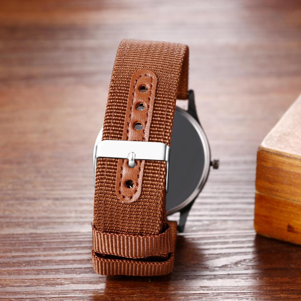 Military Watch with Nylon Luminous Analog Simple and Stylish Quartz Fashion Accessory Perfect Gift for and Day Men's Strap, Waterproof, Display,