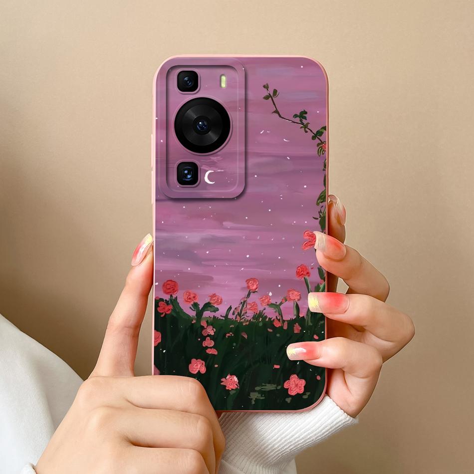 For Huawei P60 Pro Art Phone Case Cute Design Soft Liquid Silicone Back Cover For HuaweiP60 P 60 Anti Drop Durable Bumper Funda