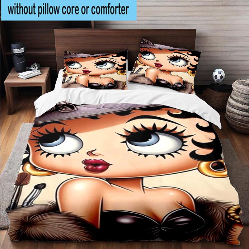 3PCS laday In Red Dress 3pcs Bedding,Including 3PCS Duvet Cover And 2pcs Pillowcases Perfect for Christmas,Ideal for Bedroom, Dormitory
