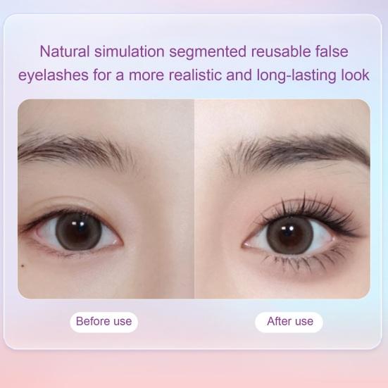 Накладные ресницы без клея, легкое нанесение, естественный вид, многоразовые самоклеящиеся накладные ресницы, женские аксессуары