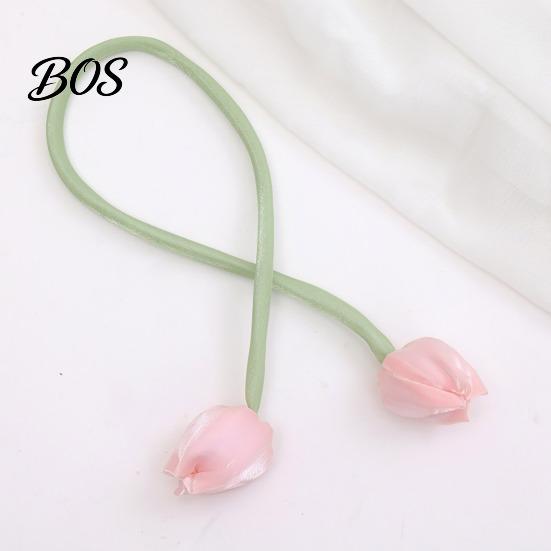 Versatile Curtain Ties 2Pcs Tulip Bud Ties, Decorative Tiebacks, Flower Buds Soft Rope Tiebacks for Bedroom Curtains Patio Drapes Macaron Color