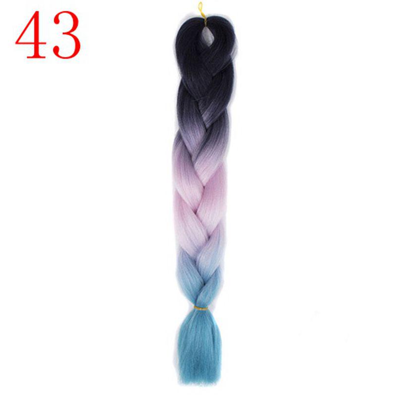 Ombre Hair Jumbo Braids Волосы Синтетические наращивания волос для женщин Розовый Красный Синий 102 Доступных цвета