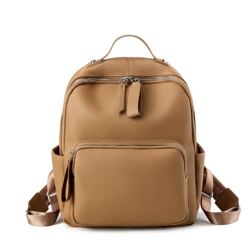 New Top Layer Cowhide Large Capacity Computer Bag Backpack Backpack Casual School School Bag Travel Bag Commuting Women's Bag