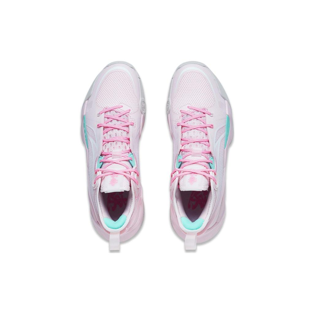 Li Ning Sonic 10 Fabric Shock Absorption Non-Slip Mid-Top Basketball Shoes Unisex Basketball Shoes Primrose-Pink ABAS069-51