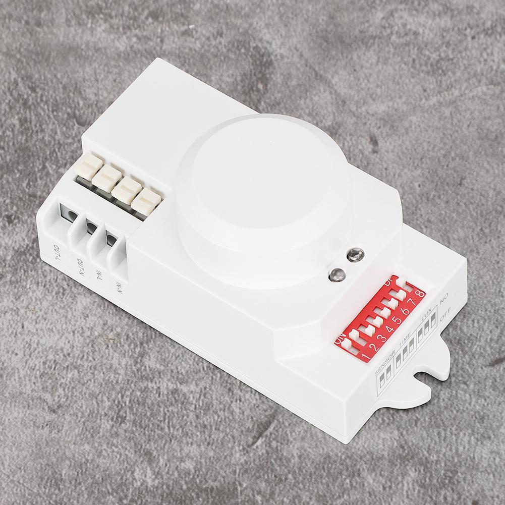 Smart 5.8GHz Microwave Radar Sensor Dial Adjustable Light Dip-Switch Indoor Body Motion Detector