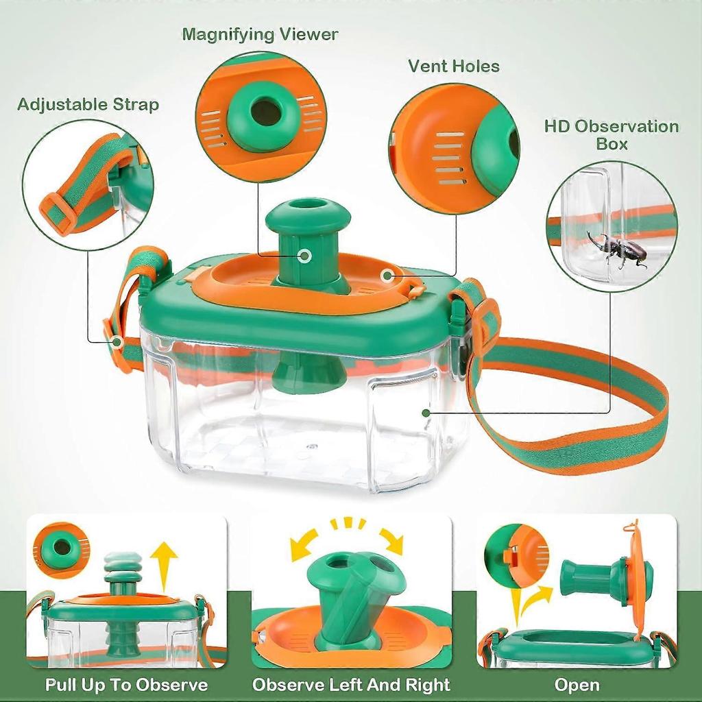 Bug Catcher Kit for Kids, Kids Outdoor Explorer Kit with Bug Collector, Whistle, Compass, Magnifying Glass, Bug Catching Kit Toy for Kids Age 3 4 5 6